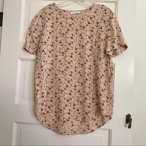 Luxe Equipment 100% Silk Short Sleeve Blouse
